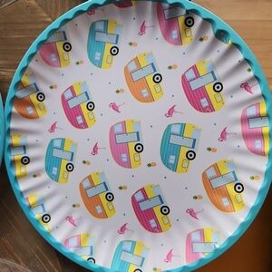 Colorful Happy Camper Melamine Plates Set Kensie Home Set Of 6